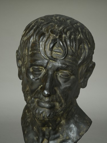 XIXe siècle - Buste bronze de l'Empereur Hadrien Italie 1er moitié 19e siècle