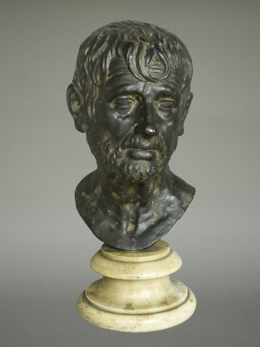 Restauration - Charles X - Buste bronze de l'Empereur Hadrien Italie 1er moitié 19e siècle