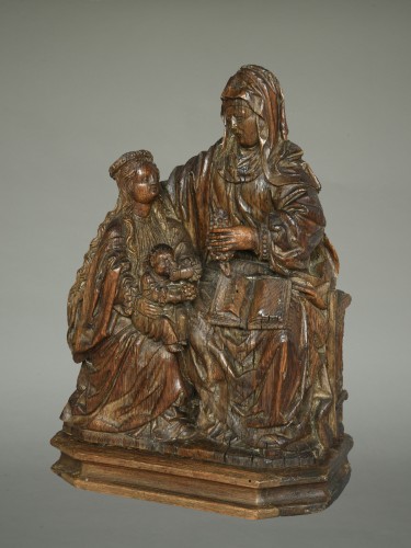 Sculpture Sculpture en Bois - Vierge à l'Enfant avec Sainte Anne - Selbdritt vers 1520
