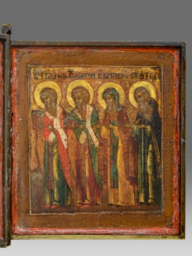 Icône Triptyche de voyage ers 1680, Russie Monastère de Neviansk - Galerie Puch