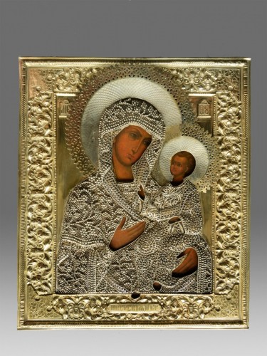 Antiquités - Icone Mère de Dieu Iverskaja