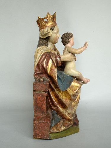 Vierge à l'Enfant, Lac de Constance vers 1600 - Sculpture Style 