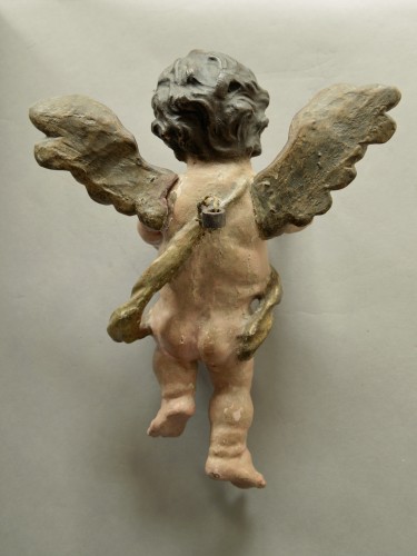 18th century - Pair of floating baroque angels