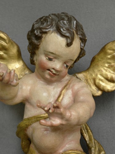 Pair of floating baroque angels - French Regence