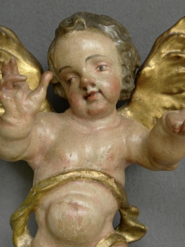 French Regence - Pair of floating baroque angels