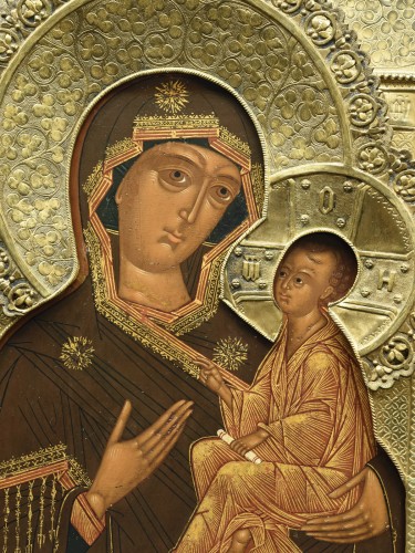 Religious Antiques  - Icon of the Mother of God of Tikhvin