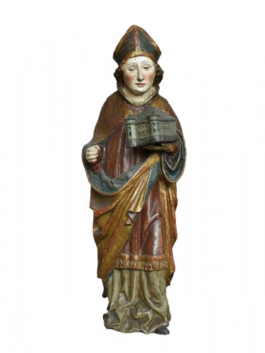 Saint Wolfgang with church, South German around 1500