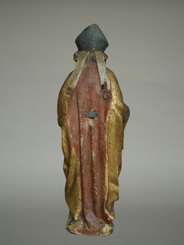 Saint Wolfgang with church, South German around 1500 - Sculpture Style Middle age