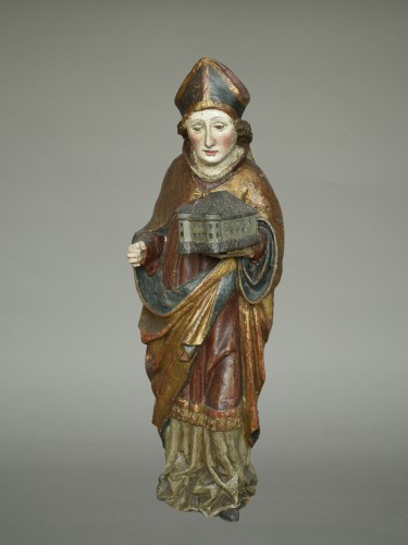 Sculpture  - Saint Wolfgang with church, South German around 1500