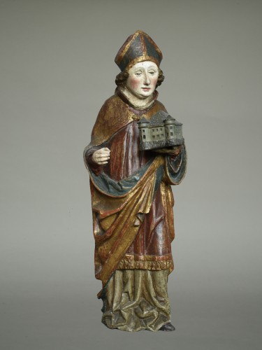 Saint Wolfgang with church, South German around 1500 - Middle age