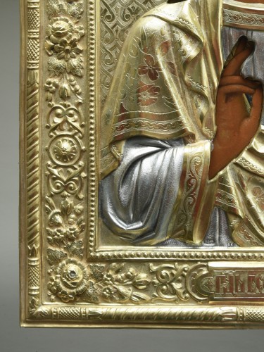 Icon Christ  with a dedication of Iwan Abramowitsch Morosow - Religious Antiques Style 