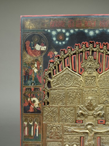 Icône Staurotheque Russie vers 1820 - Art sacré, objets religieux Style Restauration - Charles X