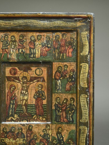Art sacré, objets religieux  - Icône de la cruxification, Carpates, XVIIe siècle