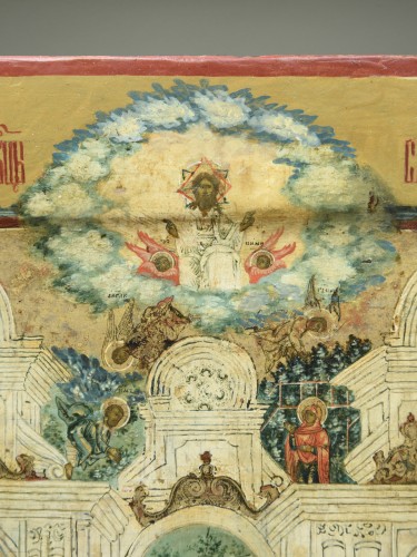 Icône Rencontre a la porte dorée Russie vers 1780 - Art sacré, objets religieux Style Directoire