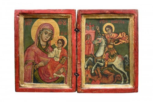 Icône Diptyque Grèce 18e siècle