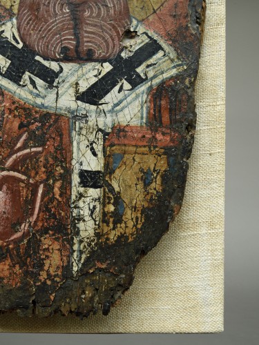Art sacré, objets religieux  - Icône byzantine Saint Nicolas XIVe siècle Byzance