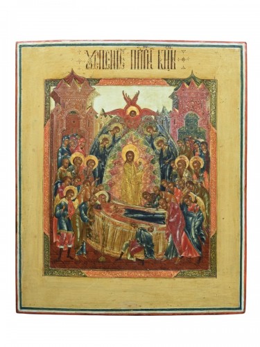 Icon Dormition of the mother of God about 1780 Palekh