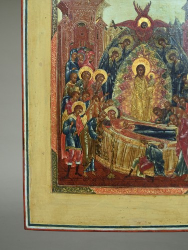 Religious Antiques  - Icon Dormition of the mother of God about 1780 Palekh