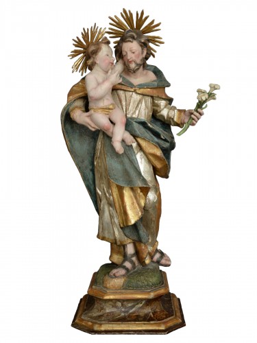 Sculpture Saint Joseph with child