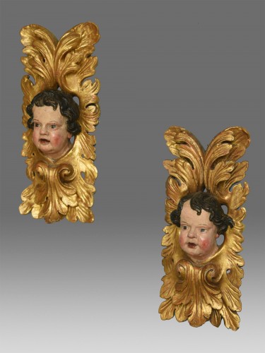 Pair of  angels  about 1680- 1700 - Sculpture Style Louis XIII