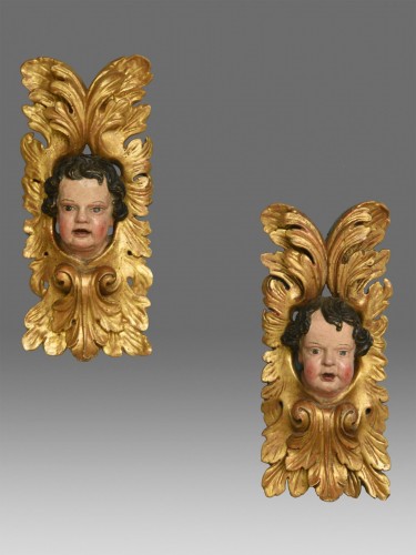 Antiquités - Pair of  angels  about 1680- 1700