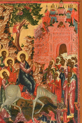 Icône l'Entrée à Jérusalem - Russie XIXe siècle - Art sacré, objets religieux Style Restauration - Charles X