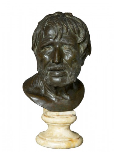 Bust in bronze of Seneca Naples 19th Century