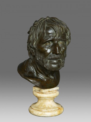 Bust in bronze of Seneca Naples 19th Century - Napoléon III