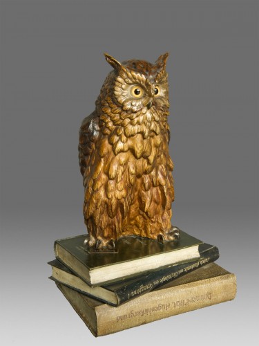 Bronze de Vienne Hibou "Franz Bergmann 1928" - Sculpture Style Art Déco