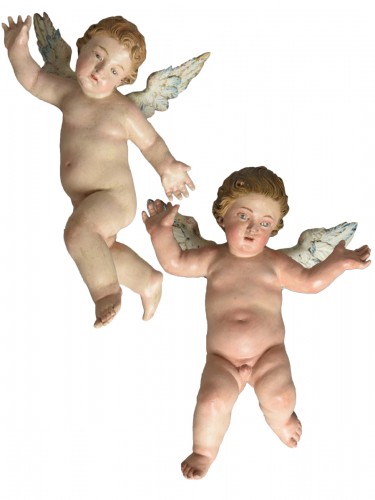 Pair of Neapolitan Angels end of 18th century