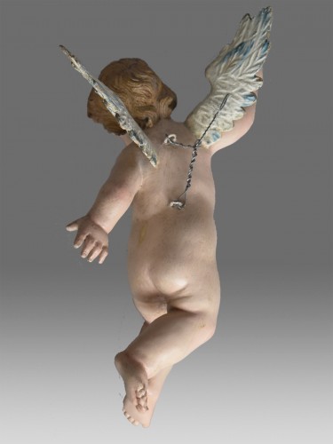 Sculpture Sculpture en Bois - Paire d'anges napolitains 18e siécle