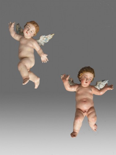 Pair of Neapolitan Angels end of 18th century - Louis XVI