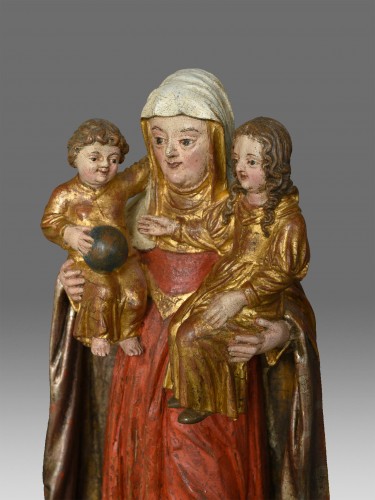 Madonna and Child with Saint Anne circa 1680 - Sculpture Style Louis XVI