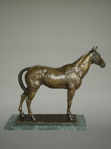 Large Bronze Horse by Davide Calandra (1858-1915) - Sculpture Style Art Déco