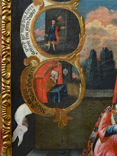 18th century - Painting in Oil on canvas of Saint Odilia of Alsace