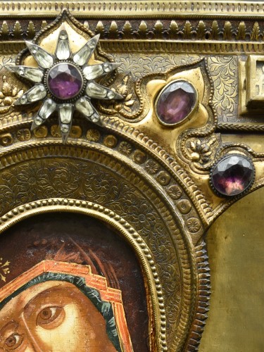XVIIe siècle - Icone Vierge de dieu "Volokolamskaja" 17e Siècle