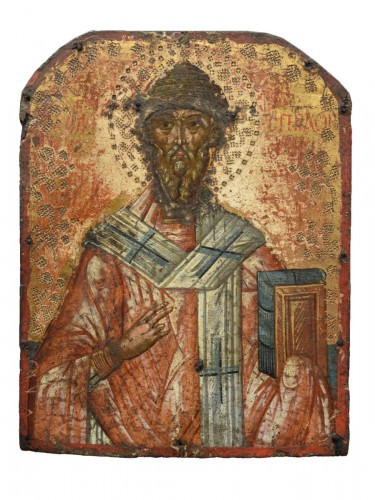 Icon Icone byzantine XVe siècle Saint Spiridon