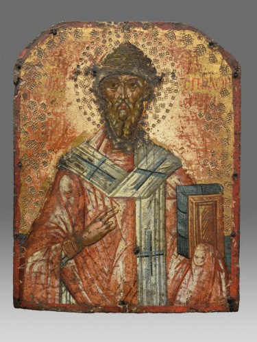 Icon Icone byzantine XVe siècle Saint Spiridon - Moyen Âge