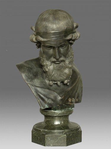 Grand Tour Bronze Bust of Dionysos / Plato - Sculpture Style Napoléon III