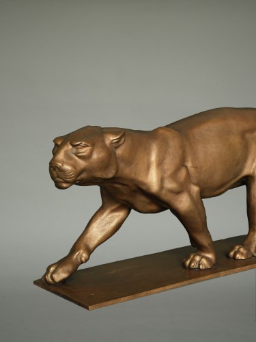 Bronze Panther - Rudolf Pauschinger (1882-1957) - Sculpture Style Art Déco