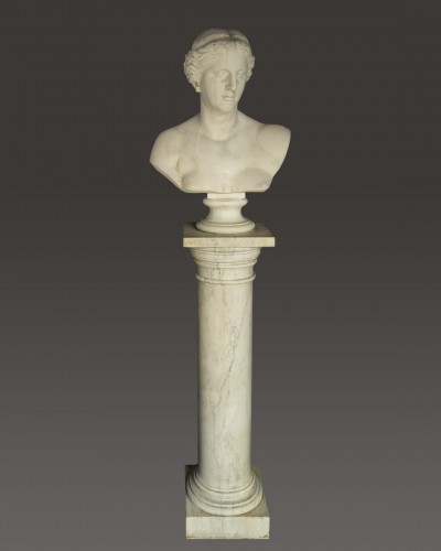 Antiquités - Buste en marbre Venus de Milo Carl Voss Rome