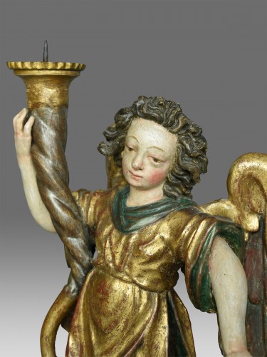 XVIIe siècle - Paire d'anges céroféraires Meinrad Guggenbichler vers 1680