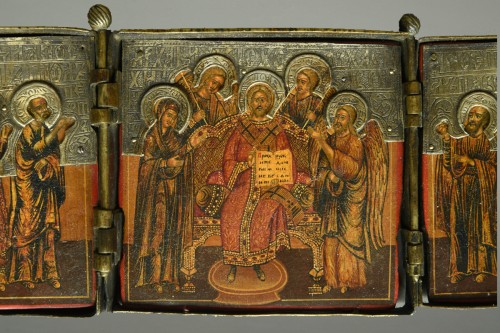Objets de Vitrine Miniatures - Icône Icone Triptyque de voyage Déesis debut XVIIe siècle