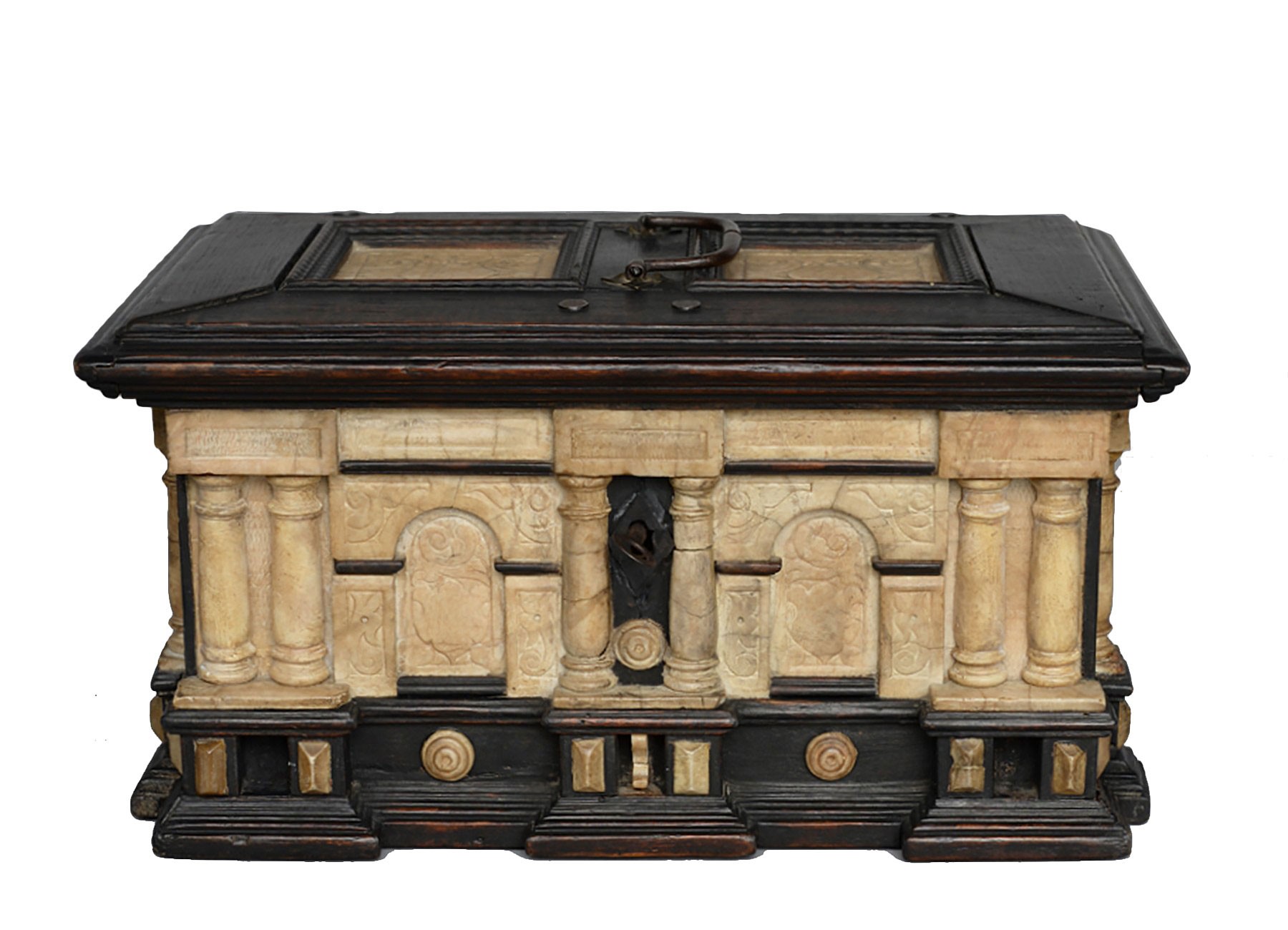 Renaissance alabaster and ebonized wood box circa 1630 - Ref.97808