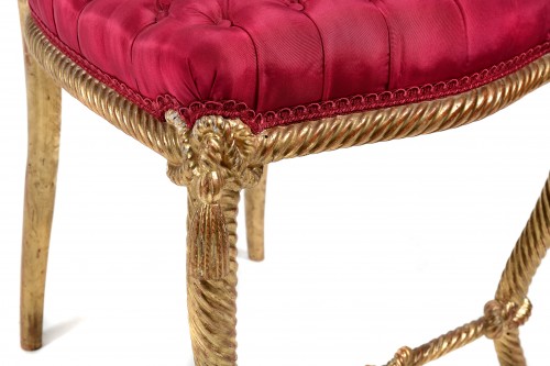 Paire de chaises Napoléon III  en bois doré - Jean-François Regis