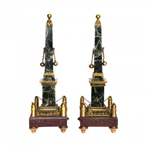 Paire d'obélisques en marbre, Rome circa 1780