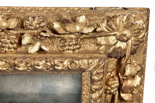 Miroir en bois doré, France fin XVIIe siècle - Miroirs, Trumeaux Style Louis XIV