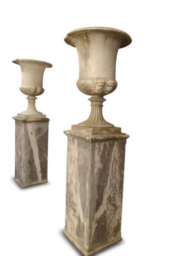 Suite de quatre grands vases en marbre  fin 18e siècle - Matériaux & Architecture Style Louis XVI