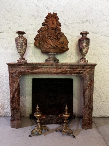 Late 19th century Royal Red Marble Fireplace From Languedoc - Napoléon III