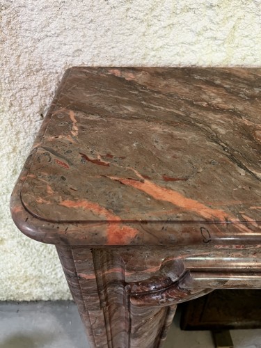 Antiquités - Late 19th century Royal Red Marble Fireplace From Languedoc